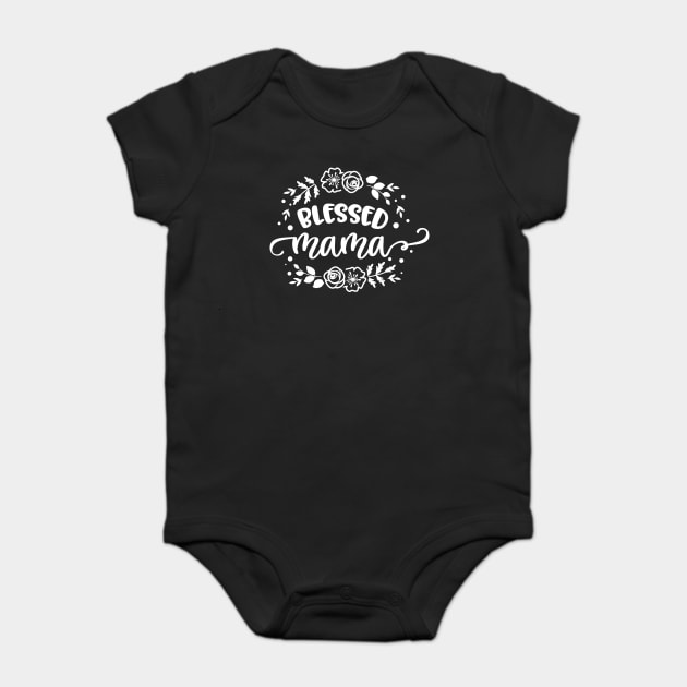 Blessed mama flower circle Gift for mothers Baby Bodysuit by creative